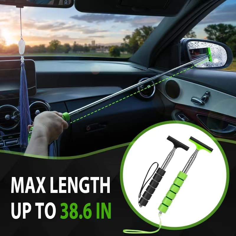 GUBCUB Side Mirror Squeegee, 2 PCS Car Mirror Squeegee, Retractable Car Rearview Mirror Wiper for All Vehicles, Universal Automotive Accessories - Image 5